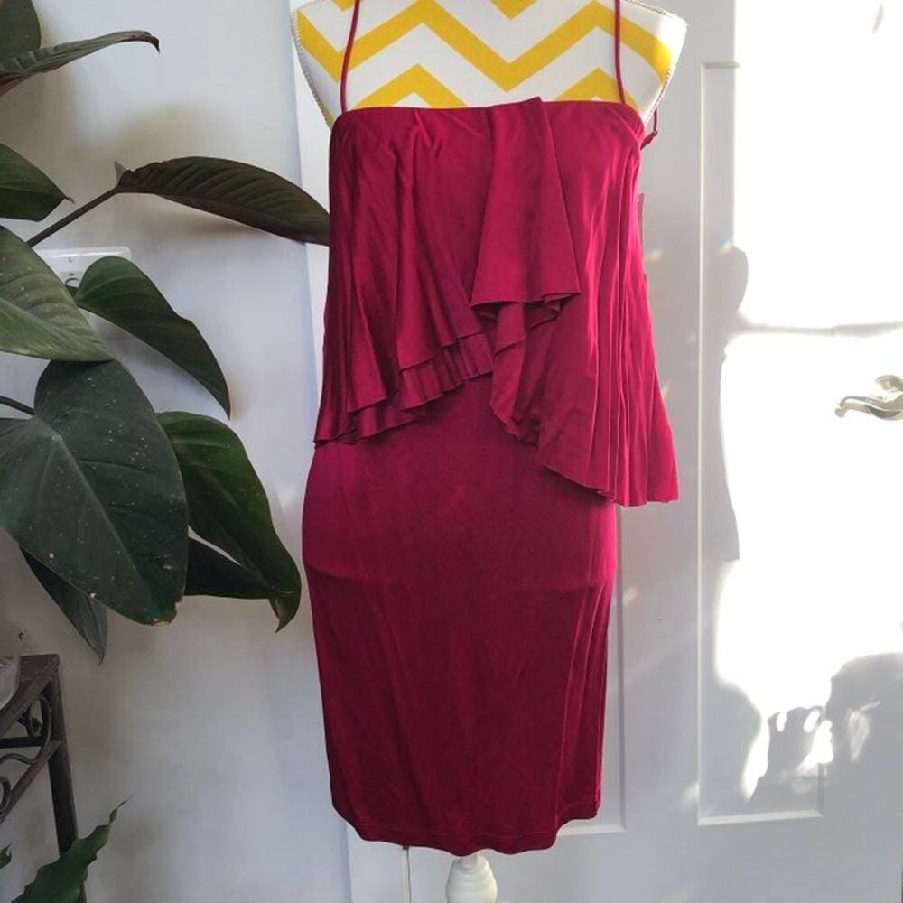 Cynthia Vincent Pink Drape Dress Women S Tags Spaghetti Strap Rayon Hole READ